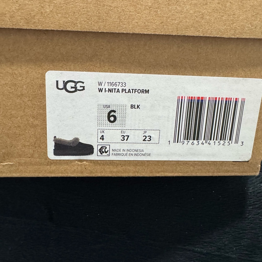 UGG Black and Gray Platform Slippers - Picture 2 of 2